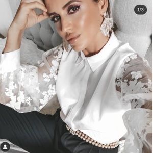 Zara Organza Sleeve Blouse